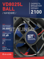 Вентилятор  VD8025L Ball (качения) 12V - st-e.info - Асбест