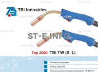Горелка для полуавтоматической сварки TBi 7W -blue-ESW short, длина 3 метра - st-e.info - Асбест
