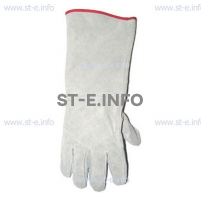 Перчатки-краги спилковые пятипалые серые с подложкой - st-e.info - Асбест