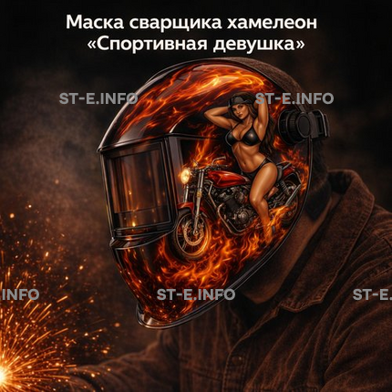 Маска сварщика хамелеон «Спортивная девушка» (YXE-718G PRO) - st-e.info - Асбест